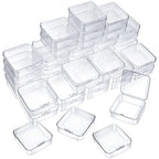 SATINIOR 48 Packs Clear Small Plastic Containers Transparent Storage Box with Hinged Lid for Small Items Crafts Jewelry (2.52 x 2.52 x 0.79 Inches) - size: 2.52 x 2.52 x 0.79 in
