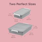 IRIS USA 6 Qt. Plastic Craft Storage Container Bins with Lids, 2 Pack, Small Art & Office Supply Organizer Tote, Sensory Bins & Boxes for Home & University, Stackable, Secure Latch Buckles, Gray - size: 6 Qt. - 2 Pack