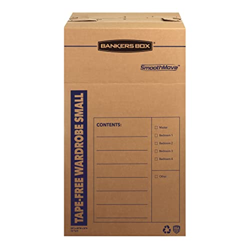 Bankers Box Short Wardrobe Box 3 Pack, Tape-Free Design, 20-in x 20-in x 34-in (7710401) - style: Tape-Free Small