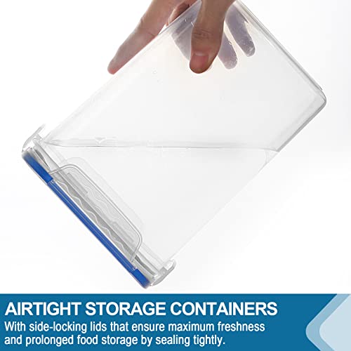 VERONES Large Tall Airtight Food Storage Containers, 10 PACK Plastic Airtight Kitchen & Pantry Organization, Ideal for Flour & Sugar Plastic Canisters with Labels - color: Blue