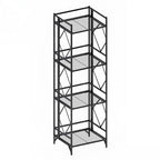 Nature's Rhythm 4-Tier Metal Storage Rack, Basement Storage Room Closet Shelving Utility Shelf Adjustable Garage Shelving Metal Shelving Unit (12.84 x 11.27 x 44.80inch, Black) - size: 4-Tier