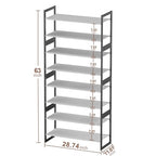 8-Tier Tall Shoe Rack, Stackable Zero-Wobble Metal Frame with Screw-Fastened Joints, 11.8" Deep Heel-Friendly Non-Woven Shelves, Space-Saving Shoe Tower for Closet Entryway Bedroom - size: 8-Tier