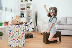 ESSME Kids Laundry Basket,Flower Hamper Collapsible Canvas Waterproof Storage Bin for Form, Nursery Hamper,Gift Baskets,toy bins(Flower cluster) - color: Flower cluster