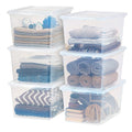 IRIS USA 6-Pack Storage Bins with Lids, 58 Quart, Clear Stackable Containers Box Organize Shoes Closet Shelves Clothes Blankets Towels - BPA-Free Plastic - size: 58 Qt, style: 6 Pack