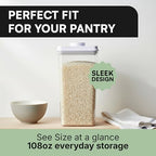 Bop Top Airtight Food Storage Containers with Lid 13.5 Cups / 108 oz | Kitchen Canister Sets | Air Tight Pantry Container | Pop Top Dry Food Storage Containers for Snacks, Sugar, Flour, Baking, Pasta - color: 108 oz