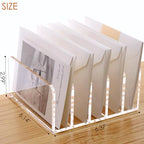SANRUI Acrylic Desk Organizer, 5 Compartments Mail Organizer,Small File Holders Letter Organizer,Clear Office Organization,Multifunction Sorter Envelope Rack for Office,Home, School - style: 5 Sections