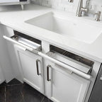 2 Set 19 Inch Stainless Steel Sink Drawer Tip Out Tray Kit Include Tip-Out Sink Trays and Hinges Large Pull Out Storage Organizer for Kitchen Bathroom Base Cabinets - size: 19 Inch