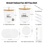 3 Pack Laundry Pods Container,Laundry Room Organization and Storage Jars,Laundry Detergent Container for Powder,Pods,Scent Booster,with Non-Slip PU Leather Pad and Handle,Bamboo Lids,Labels and Scoops - size: 3 Pack