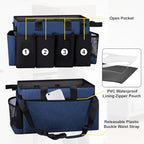 Wearable Large Cleaning Caddy Bag for Housekeeper, Clean Supply Organizer with Adjustable Shoulder, Waist & Handle Straps, Detailing Bag for Kitchen Supplies (Blue) - color: Blue