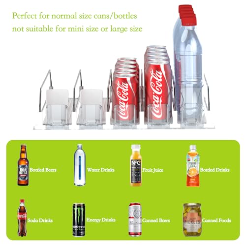 Drink Organizer for Fridge,Self Pushing Fridge Drink Organizer,Automatic Drink Dispenser for Fridge-Holds up to 25 Cans - style: 5 Rows