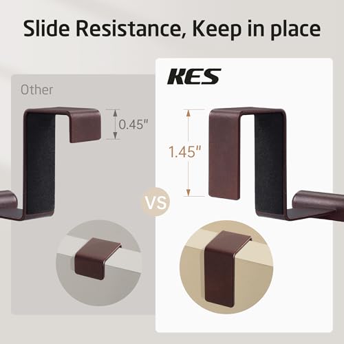 KES Over The Cabinet Towel Holder Fit 1" Thick, Kitchen Towel Holder for Cabinet, Over The Door Towel Bar with Extended Hooks, Brown 2 Pack, KTH500S26-OB-P2 - color: Brown