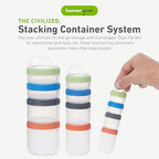 humangear STAX, Stackable Snack Containers - 4-Piece Leak-Proof Snack Travel System - FDA-Food Safe, BPA/PC/Phthalate-Free - Stackable & Click-Together Food Storage, Small - color: Spectrum, size: Small