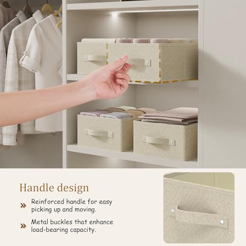 Collapsible Closet Organizer, Storage Bins, Fabric Cube Baskets for Organizing Home and Office, Grey and Beige, 3 Pack, 13.0x9.0x5.5in - color: Grey/Beige, size: 13.0x9.0x5.5 in(3 Pack)