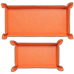 Navaris PU Leather Tray Set - 2 pcs Trinket or Valet Key Bowl - Jewellery, Pen, Watch Organiser Desk Trays - Stylish Bedside Table Accessories Tidy for Men
