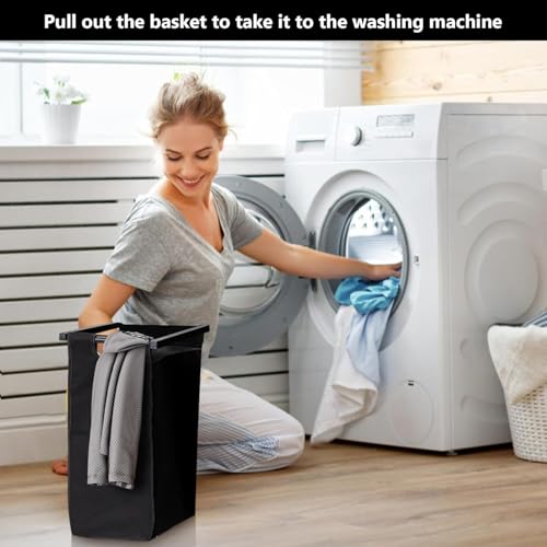 Laundry Hamper - 3 Compartment Laundry Sorter with 28.5 Gallon Capacity, Removable Liners and Multifunctional Design for Laundry Room, Bathroom, and Bedroom.