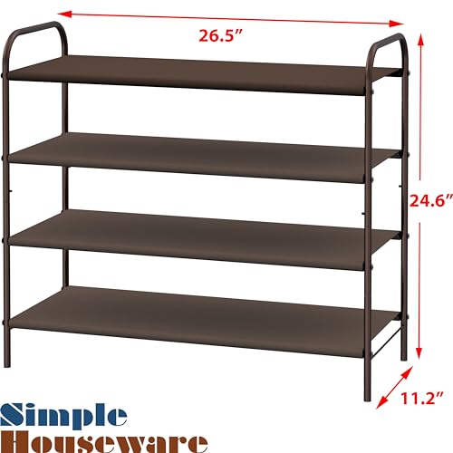 Simple Houseware 4-Tier Shoe Rack Storage Organizer, Bronze - color: Bronze, size: 4-Tier