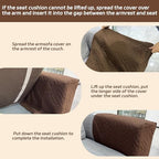 MEHIDFY Sofa Arm Cover, Waterproof Couch Armrest Protector, Anti-Slip Sofa Cover, Remote Holder for Armchair, Recliner Caddy with 3 Pockets for TV Remote, Phone, Pad, Pen, Book(Brown 2pcs) - color: Brown