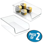 iDesign Linus Plastic Kitchen Storage Bin, Storage Container for Pantry, Refrigerator, Freezer, 11" x 7" x 3.5", Set of 2, Clear - style: 2 Pack