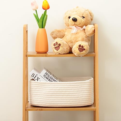 MiniArk Small Storage Baskets for Organizing | Closet Organizer Bins | Shelf Toy Basket | Woven Rope Baskets | Cube Decorative Box | Shallow Basket | 11.5x7.5x4.7” | 3 Packs Off White - color: Off White, size: 3pcs-L11.5xW7.5xH4.7"