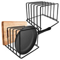 Homaisson Kitchen Pan Organizer Pot Rack 2 Pack,5-Slot Holder for Thin Pans Baking Trays and Cutting Boards for Kitchen Countertop Cabinet Storage