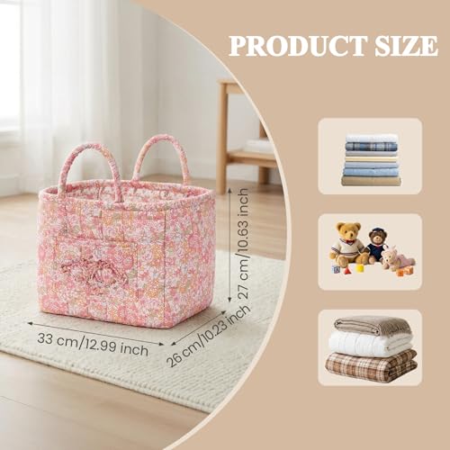 Floral Fabric Storage Basket Car Interior Storage Basket Underwear Sundries Laundry Baskets Supplies Home Organizer Bag (style 8) - color: style 8