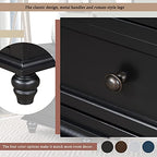 Modern Storage Wood Cabinet with 3-Drawer, Sofa Table Console Table End Table with Pull Out Tray, Accent Table Furniture for Entryway Living Room,Fully Assembly Bedside Table (Black) - color: Black