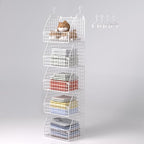PUPPYCUTE Hanging Closet Organizer and Storage, Clothes Hanging Shelves Wire Baskets for Clothing Sweaters Purse Handbags Shoes White 5 Tier - size: For closet-5 pcs