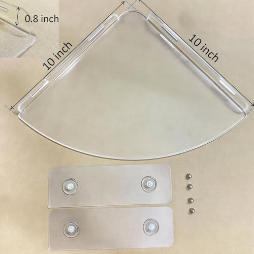 Acrylic Corner Shelves, Adhesive Shelf, Shower Caddy Organizer for Home Decor,Clear Shower Shelf,No Drilling Wall Mounted Bathroom Shelves (Clear 10 inch 1 set) - color: Clear 10 inch 1 set