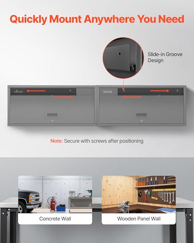 VEVOR Metal Wall Cabinet, 30.31W x 12.01D x 14.02H Inch, Floating Garage Tool Cabinet with Up-Flip Door, 120 lbs Load per Shelf, Fit for Garage, Basement, Kitchen, Warehouse, Assembly Required - style: Upgrade Flip up 14"