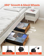 VEVOR Under Bed Storage with Wheels, 36.0 x 18.1 x 7.3 inch, Underbed Containers with Clear Lid, Underbed Shoe Organizer, Rolling Under the Bed Storage Bins for Clothes Shoes Blankets Bedroom, 2 Pack - style: E