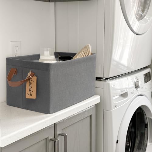 CHICVITA Storage Baskets Large Storage Bins for Organizing, Clothes Storage Bins, Closet Organizers and Storage, Small Laundry Basket for Shelves, 16 ¾" L x 11" W x 9 ¾" H, Grey, 2-Pack - color: Grey, size: 16 ¾" L x 11" W x 9 ¾" H