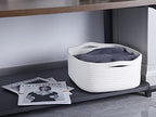 Woven Cotton Rope Storage Basket, Cube Changing Table Organizer for Closet Towels, Baby Nursery Bin, Small Dog Cat Toy Box, Gift Baskets empty (White) - color: White