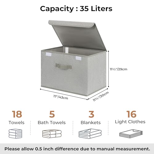 GRANNY SAYS Closet Storage Bins, Storage Boxes with Lids, Clothes Organizing Bins, Lidded Baskets for Toys, Clothing, Gray, Extra Large, 2-Pack - color: Ash Gray, size: Extra Large-2 Pack