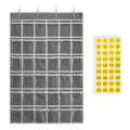 SAVERHO 36 Clear Pockets Classroom Pocket Chart for Cell Phones and Calculator Holder, Pocket Chart for Classroom Phone Holder with Number Stickers and Hooks (Grey) - color: Grey-1pack of 36pockets