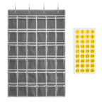 SAVERHO 36 Clear Pockets Classroom Pocket Chart for Cell Phones and Calculator Holder, Pocket Chart for Classroom Phone Holder with Number Stickers and Hooks (Grey) - color: Grey-1pack of 36pockets