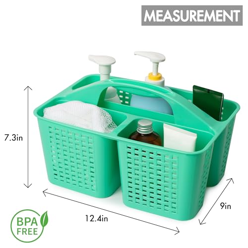 Tiawudi Portable Shower Caddy, Caddy Organizer with Handle, Plastic Shower Basket Hold Soap, Shampoo, Hair Supplies and Beauty Products, Cleaning Supplies Organizer for Home, Dorm, Shelf and Cabinet - color: Pistachio
