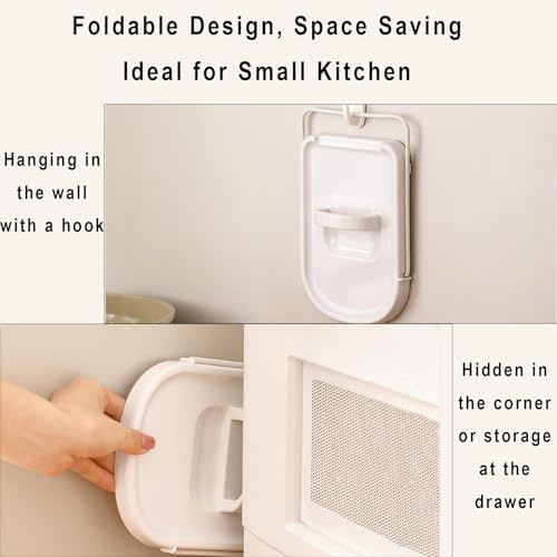 Foldable Pot Lid Holder & Spoon Rest - ABS with Stainless Steel, Non-Slip Silicone Base, Holds Lids & Utensils, Dishwasher Safe, Space-Saving Kitchen Organizer for Countertop