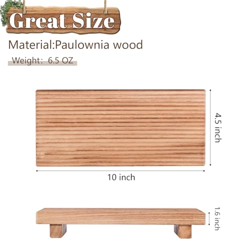 Bathroom Tray Farmhouse Decor Pedestal Stand Wood Riser Display Kitchen Accessories Soap Holder for Sink, Counter, Vanity,10 * 4.5 Brown - color: Brown, size: 10" x 4.5" x 1.6"