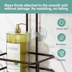 SRIWATANA Shower Caddy Organizer Hanging Over Head, Bathroom Shower Rack Hanger with Hooks for Razors - Bronze - color: Bronze