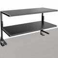 VIVO Clamp-on 30 inch Above or Below Desk 2-Tier Shelving Unit for Table Accessories, Gaming Devices, and More, Storage Tray, Desktop Organizer, Black, STAND-SHELF30C