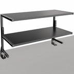 VIVO Clamp-on 30 inch Above or Below Desk 2-Tier Shelving Unit for Table Accessories, Gaming Devices, and More, Storage Tray, Desktop Organizer, Black, STAND-SHELF30C