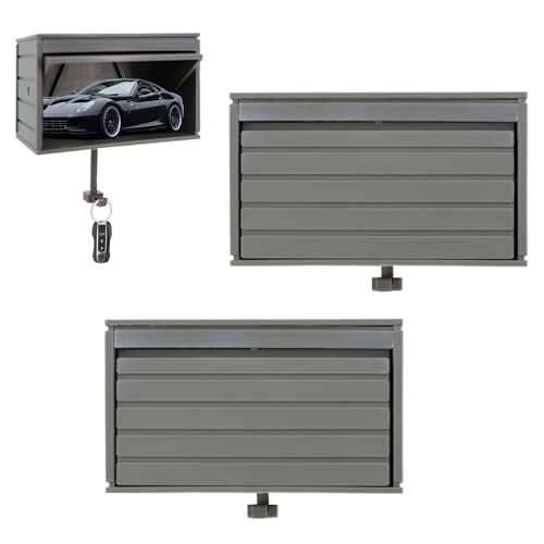 braxan 2 Pack Car Garage Key Holder & Car Key Holder for Wall, Small Toy Car Garage - with Opening Door, Effortless Wall Mount Organizer for Entryway(Grey)