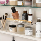 Medicine Cabinet Organizer, Medicine Storage Organizer, Acrylic Makeup Organizer Tray, Clear Bathroom Shelf for Cabinet, Sink, Vanity, Countertop (2-Pack)