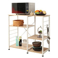 soges Kitchen Standing Baker's Rack, Utility Microwave Oven Stand, Multi-Layers Kitchen Storage Cart Workstation Shelf, Coffee Cart, White Oak - color: White Oak