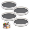 Lazy Susan Turntable, Set of 4, 10 Inch Non-Skid Lazy Susan Organizer for Cabinet, Pantry Organization, Kitchen Storage, Bathroom Sink Cabinet, Refrigerator, Countertop, Spice Rack (4 Pack 10 in) - size: Grey 10 In 4 Pack