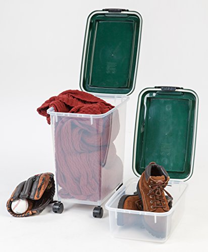 IRIS USA Remington Dog Food Storage Container, 30 lbs, 11 lbs, Airtight, Stackable, Wheels, Food Storage, Treat Box, 2-Cup Scoop - size: 30 lbs, 11 lbs
