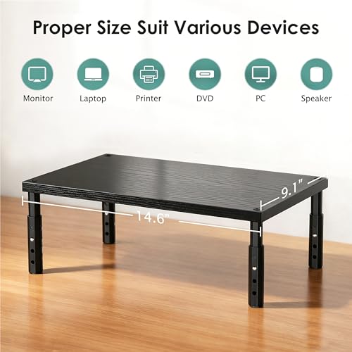 OPNICE Desk Organizers and Accessories, Adjustable Computer Monitor Stand Riser, Laptop Stand for Desk, Office Desk Accessories & Workspace Organizers for Home Office, Black-2P - color: Black-2Pack