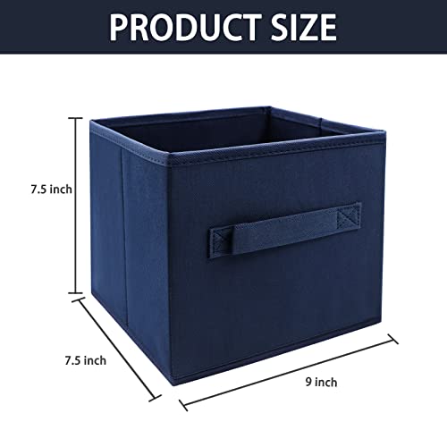 EBIGIC Small Storage Bins,Collapsible Fabric Storage Organizer 9.0"x7.5"x7.5",Mini Storage Box,fit for closet, living room, bookshelf, Kids clothes and toys storage and organization Blue - color: Blue 1Pack, size: 9”x 7.5”x 7.5”