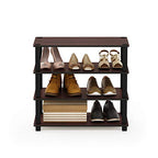 Furinno Turn-S-Tube 4-Tier Shoe Rack, Dark Cherry/Black - color: Dark Cherry/Black, size: 4-Tier (23.6"W)