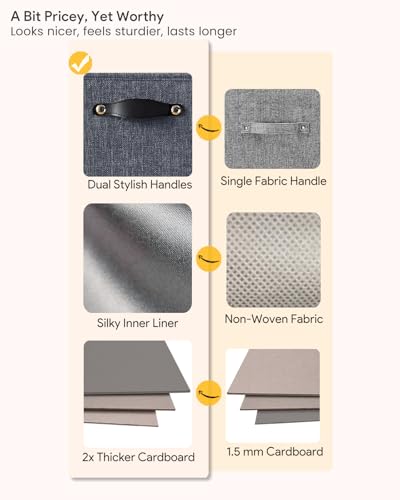 Foldable Fabric Storage Bins Cubes, 13x15x13 Inch Kallax Cubby Bins with Dual Handles, Graphite Gray, 4 Pack - color: Graphite Gray, size: KALLAX - 4 Pack